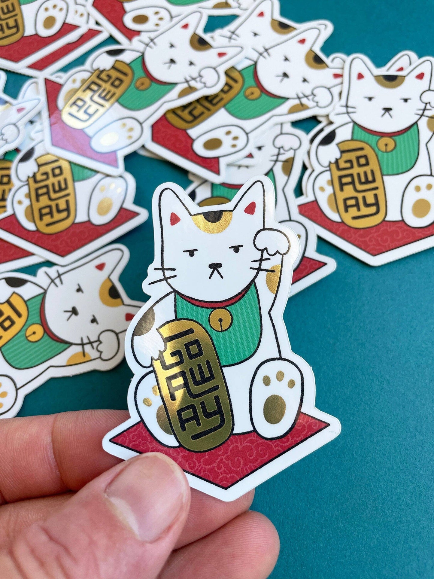Go Away Maneki Neko Sticker