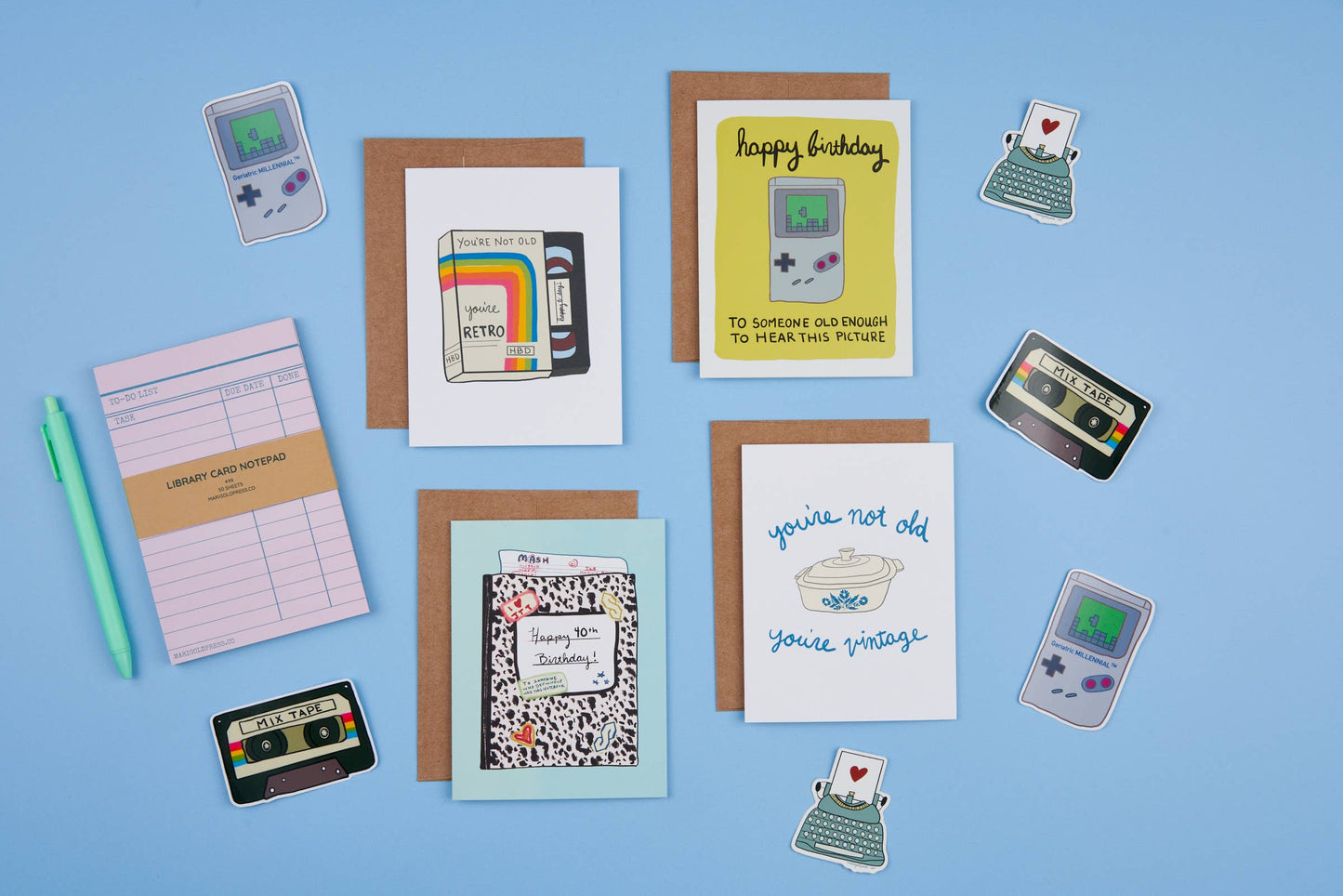 Library Card Notepad Pink