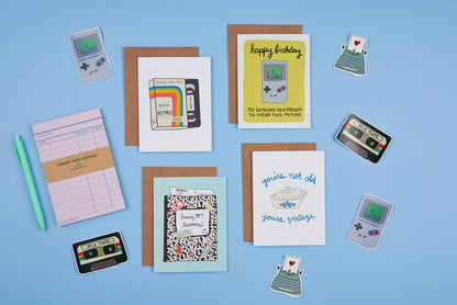 Library Card Notepad Pink