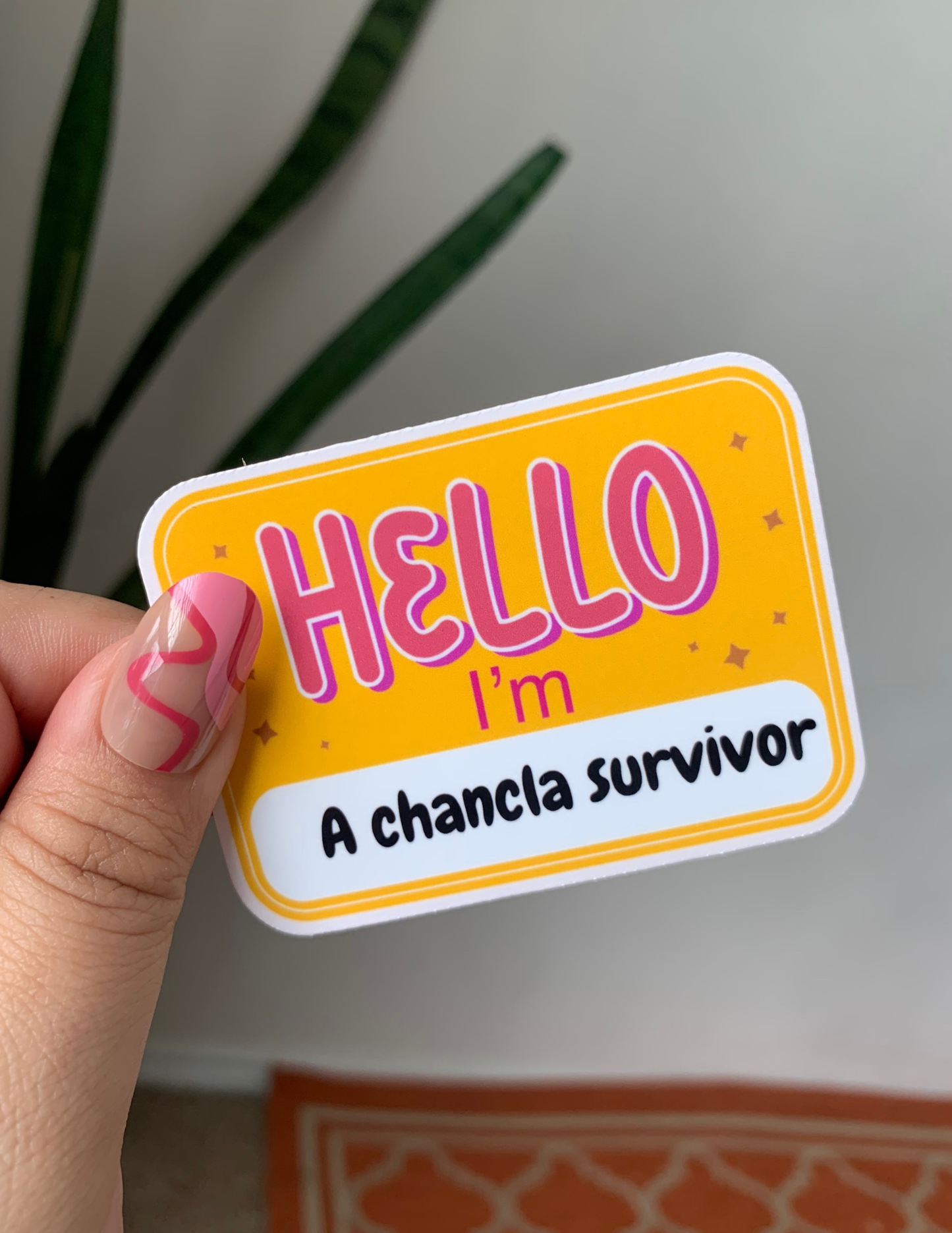 Hello Chancla Survivor Sticker