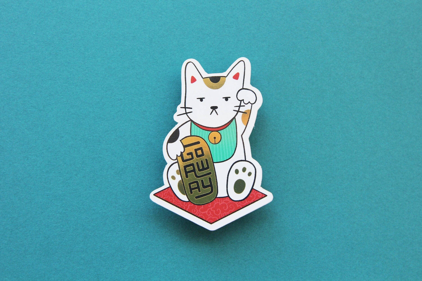 Go Away Maneki Neko Sticker