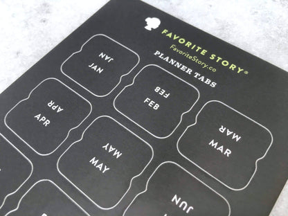 Black Planner Tabs