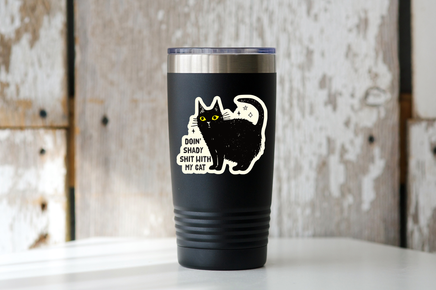 Doin' Shady Shit With My Cat Sticker