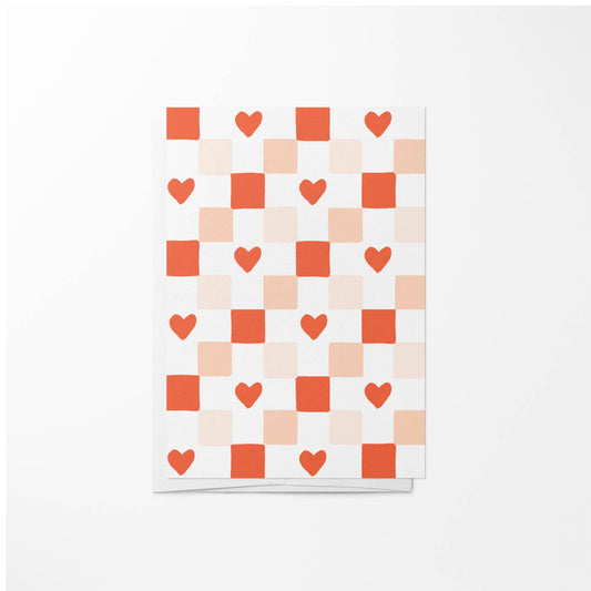 Checkered Heart Mini Card