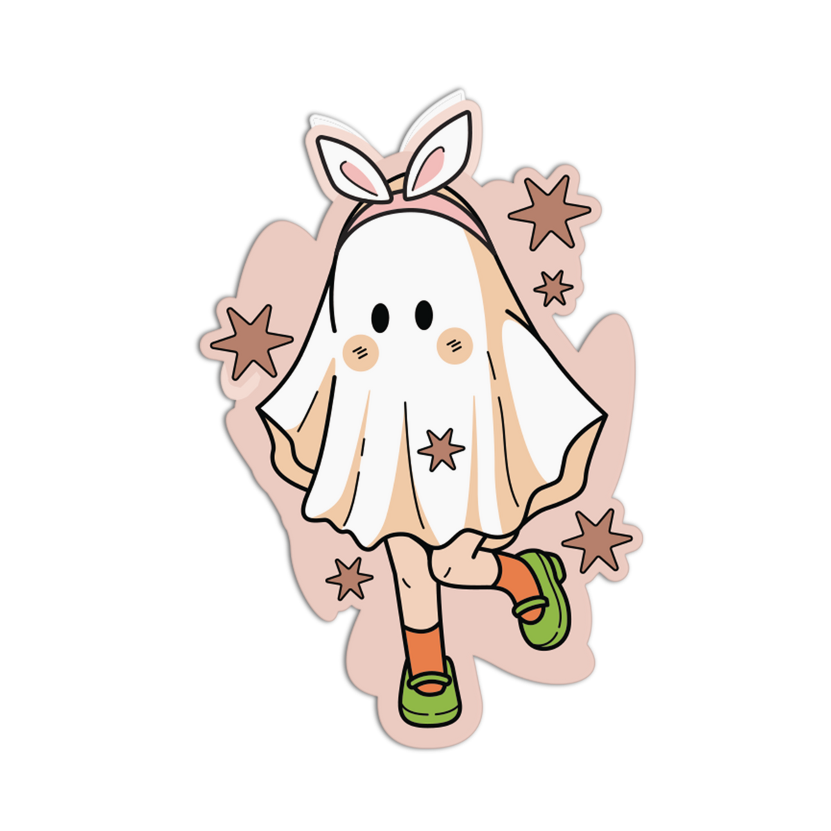 Bunny Ears Ghost Textured Sticker