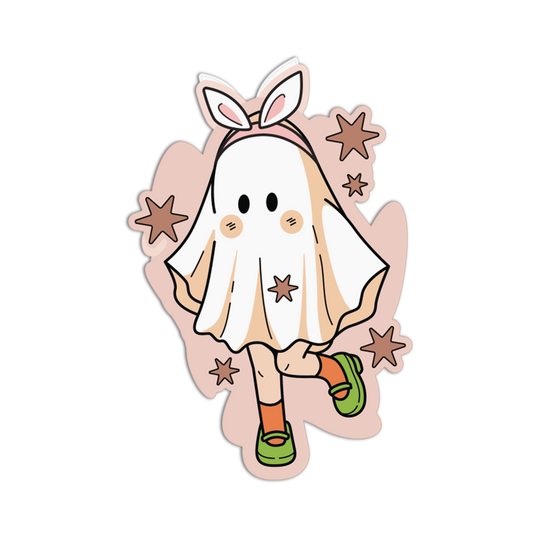 Bunny Ears Ghost Textured Sticker