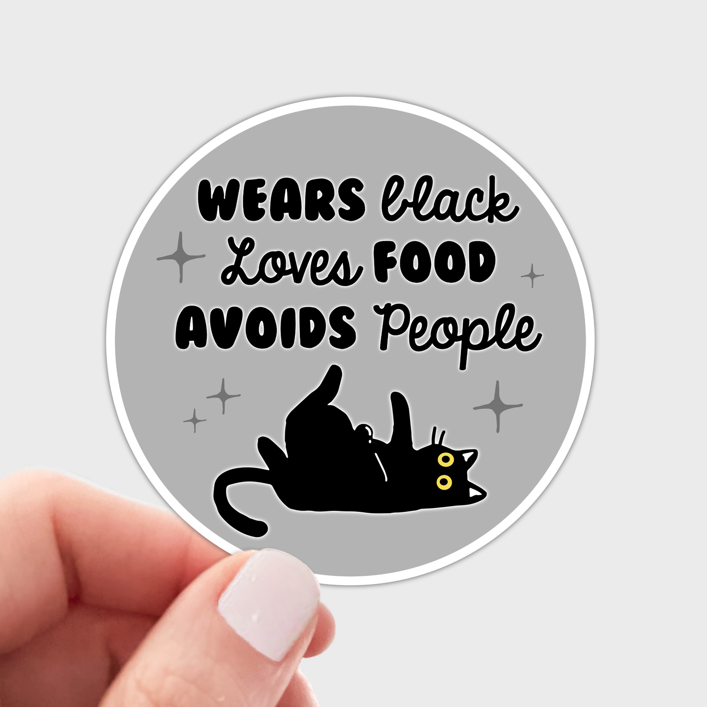 Wears Black Avoids People Sticker