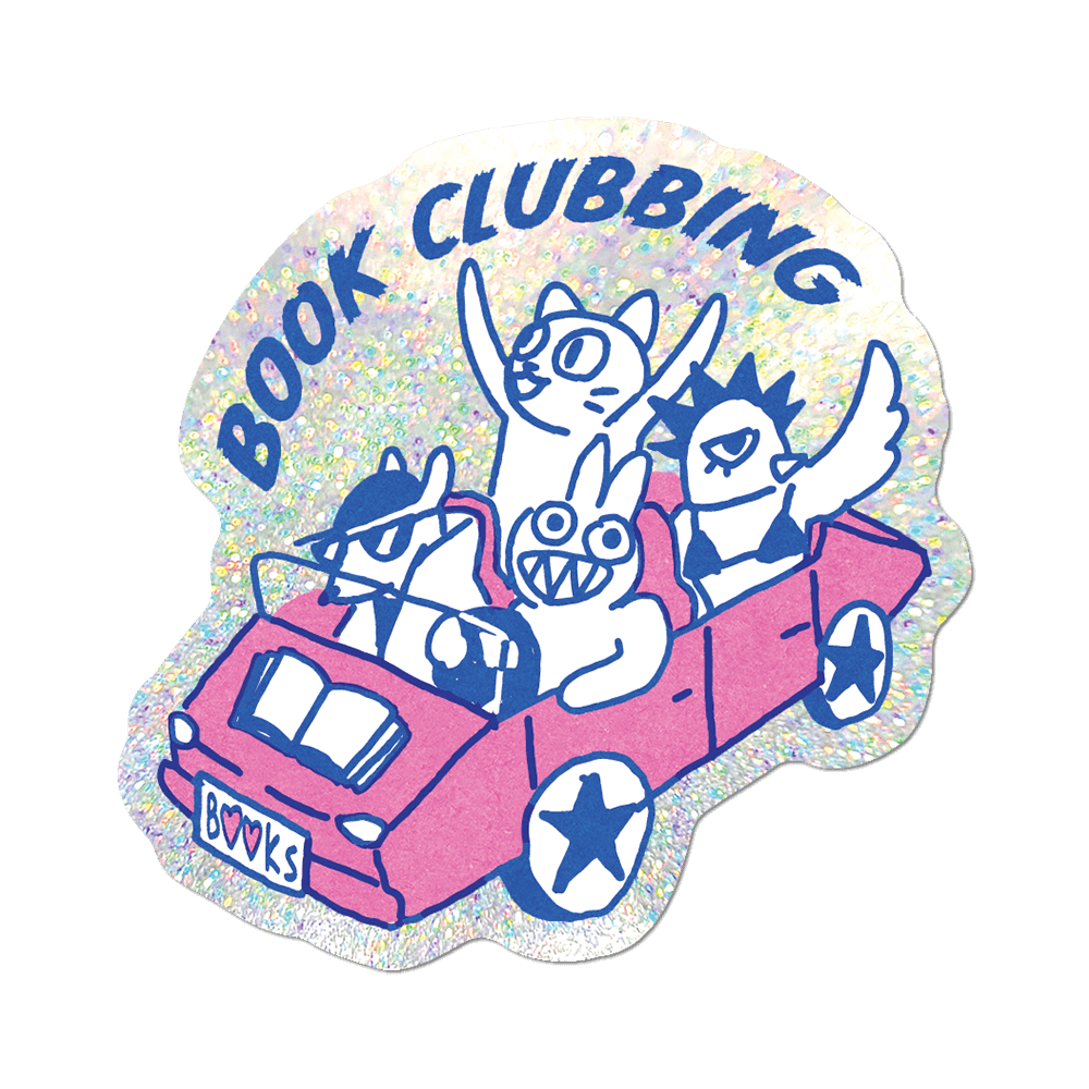 Book Clubbing Holo Sticker