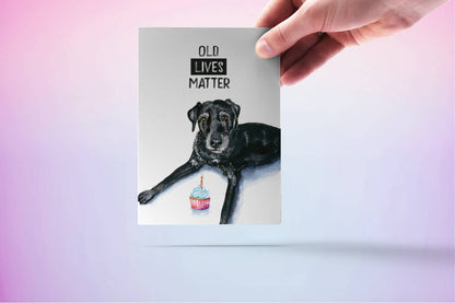 Old Live Matter Lab Dog Birthday Card